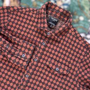 Todd Snyder Argyle Diamond Pattern Long Sleeve Button Up Shirt Wool Blend Preppy